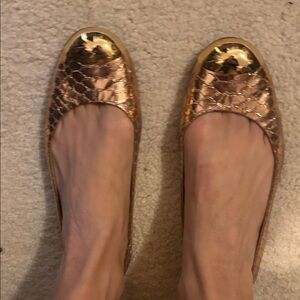 Giuseppe Zanotti Metallic Gold Flats